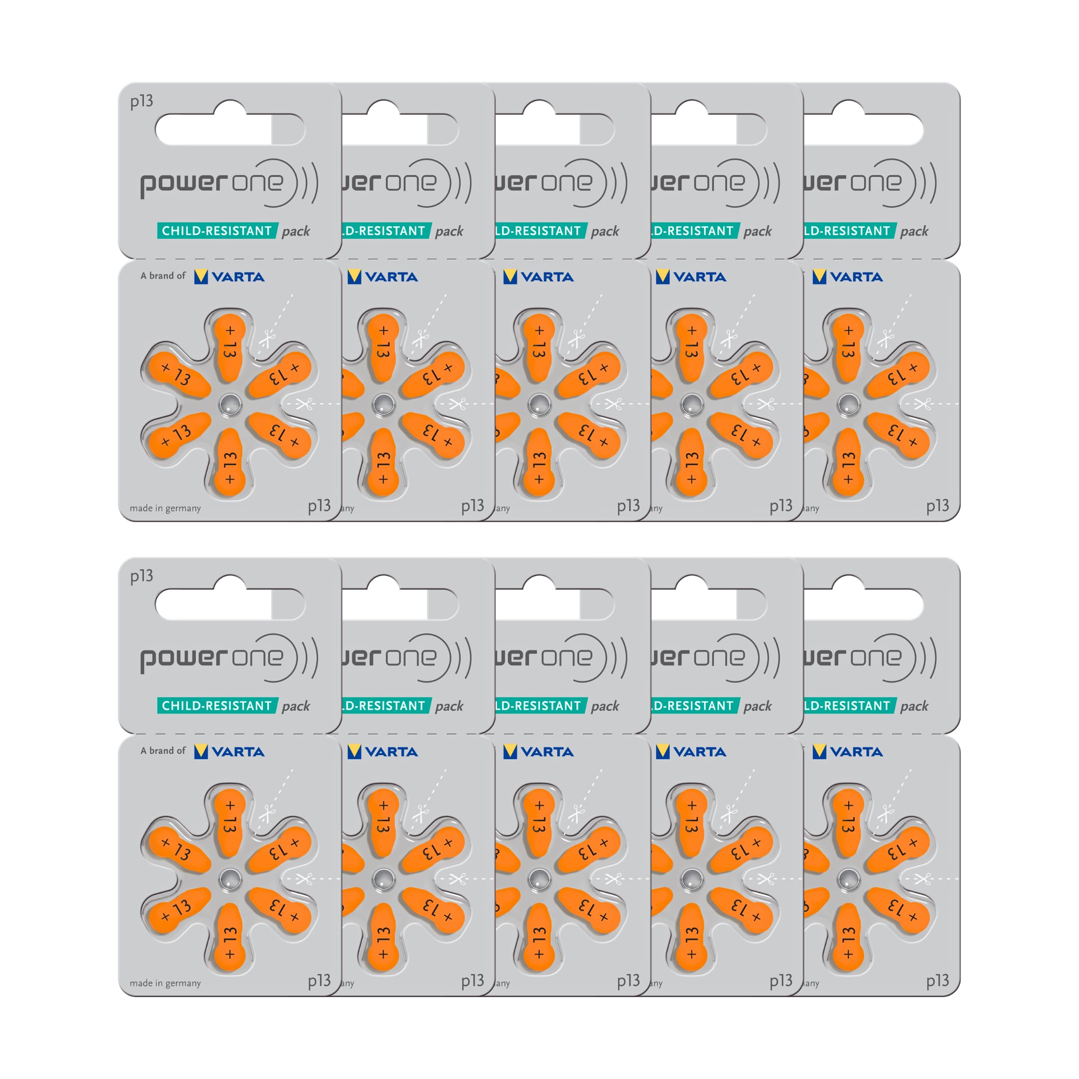 powerone size 13 hearing aid batteries product image