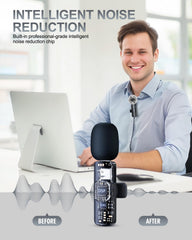 Lavalier microphone compatible with iPhone Android and camera by PQRQP