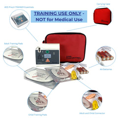 AED Trainer kit with reusable adult pads and connectors