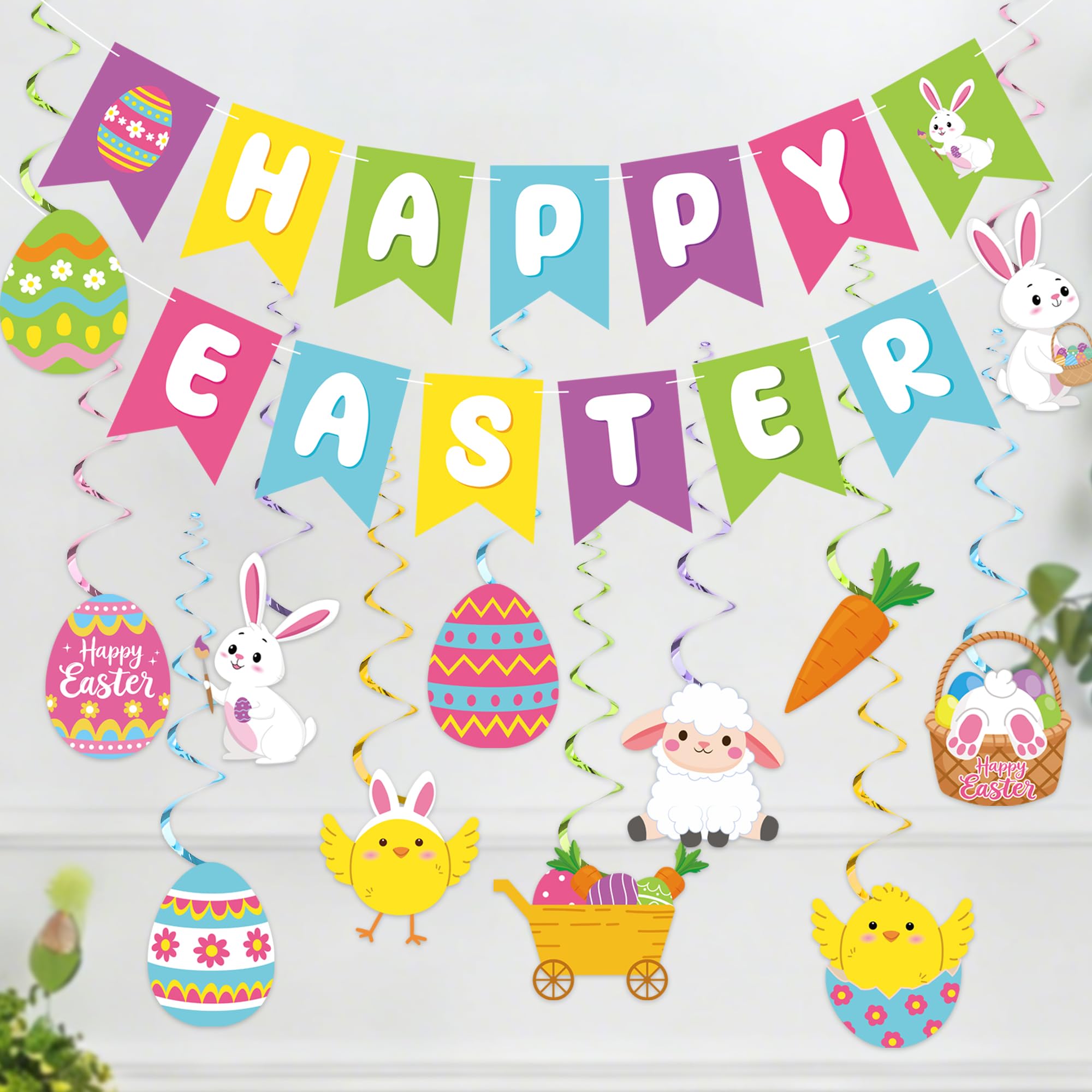 Pre-strung Happy Easter banner