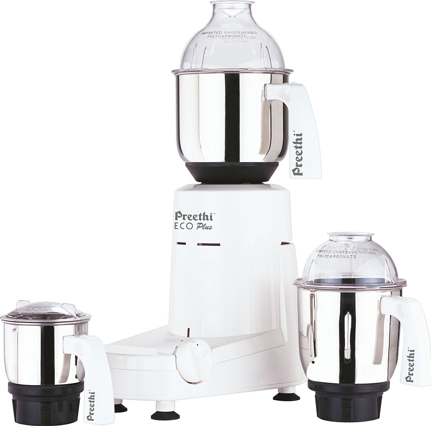 Preethi Eco Plus Mixer Grinder 110-Volt white with stainless steel jars