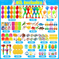 Prefilled Easter eggs containing 100 toys and eggs
