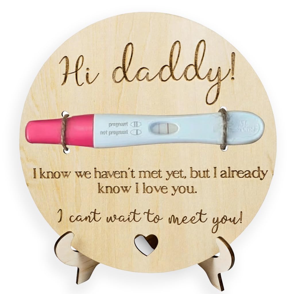 Pregnancy Announcement For Daddy Keepsake Wooden Sign Hi Daddy message on wood