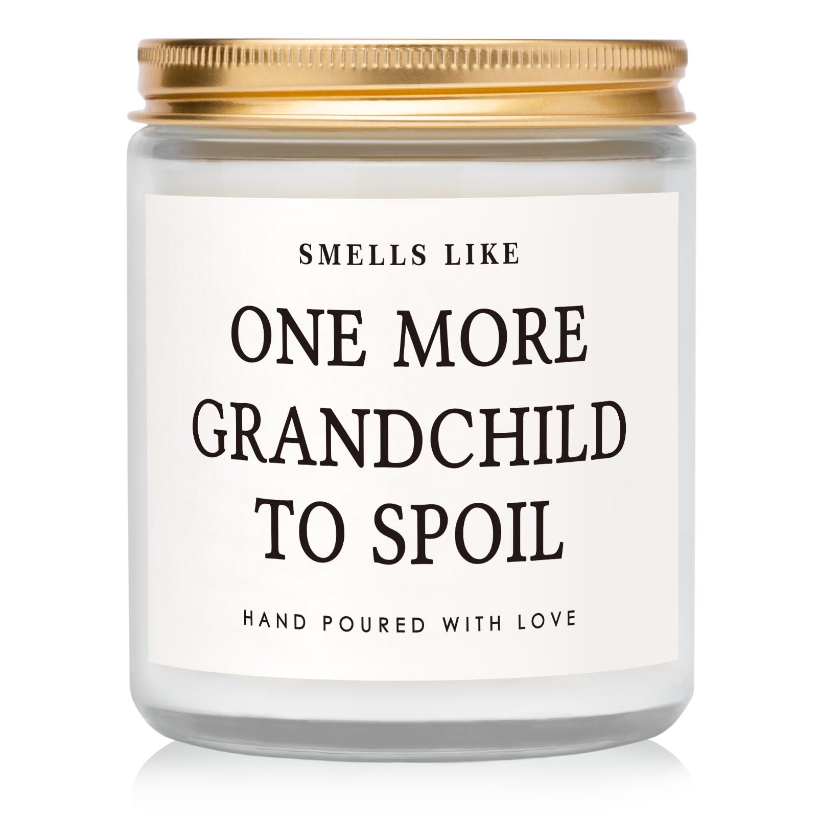 Pregnancy announcement candle for grandparents with lavender aroma in glass jar