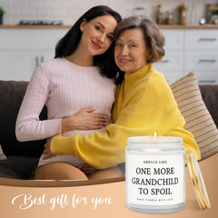 Grandparents candle featuring the one more grandchild message