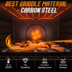 Induction compatible carbon steel griddle