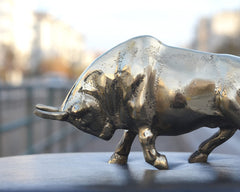 Collector-grade solid brass bull statue for long-term display