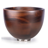 Premium walnut wood mixing bowl with stainless steel locking base for KitchenAid tilt-head 5qt
