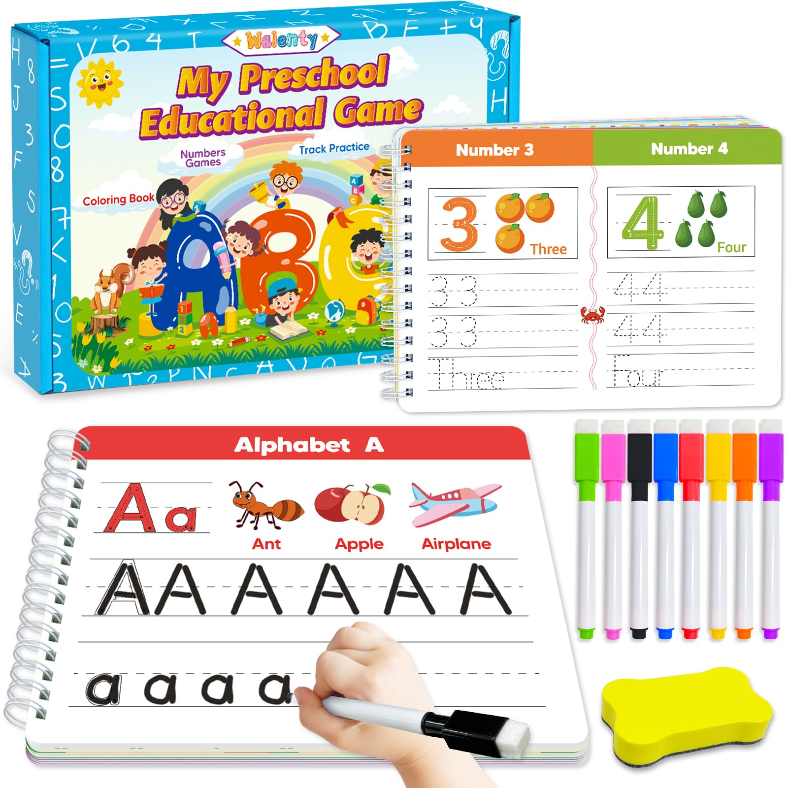 Preschool Kindergarten Workbooks product image showing 52 activity pages