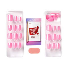 Color FX Impress chrome-like finish nails on pink color