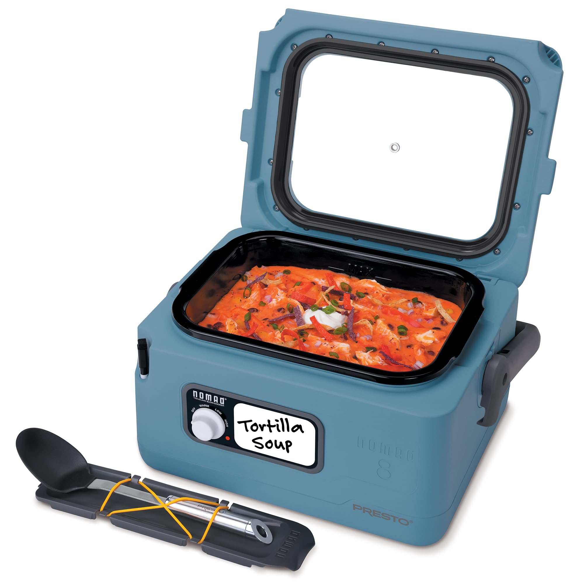 Presto 06017 Nomad traveling slow cooker blue exterior