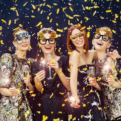PRETYZOOM 9-pack black New Year glasses