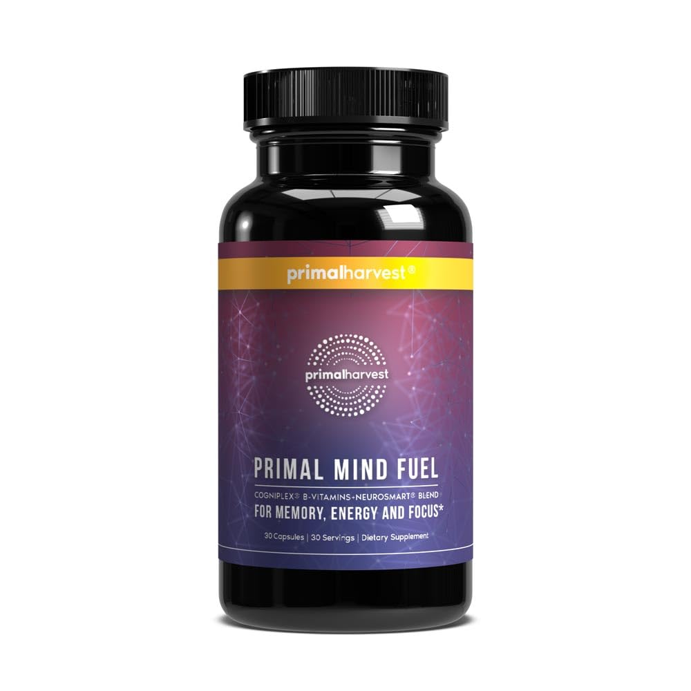 Primal Harvest Mind Fuel bottle label gluten free and dairy free