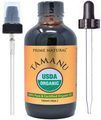 PRIME NATURAL Organic Tamanu Oil 4oz bottle with pump