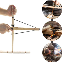 Primitive friction fire starting kit for bushcraft education