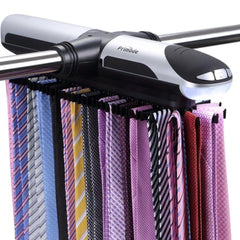 Primode motorized tie rack with LED lights closet organizer
