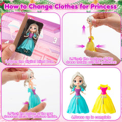 Front view showing 24 doors and princess surprises