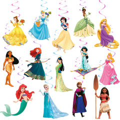 28 piece princess party hanging swirl decorations