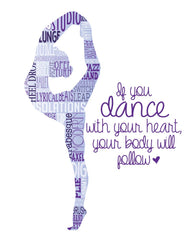 PrintChicks dance silhouette typography print 16x20 poster