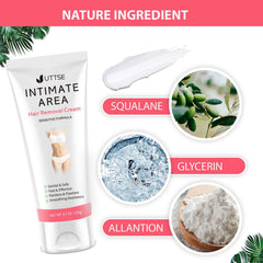 Private parts depilatory cream bottle for sensitive skin