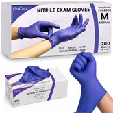 ProCure disposable nitrile gloves ambidextrous size medium 200 Ct