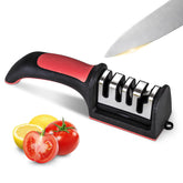 Professional 4-in-1 knife sharpener showing tungsten steel slot