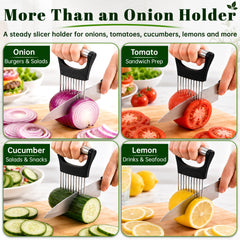 Wide handle design of onion slicer for control