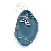 Protractor and Compass Charm Ornament with silver wire wrap