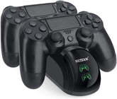 PS4 controller charger on black docking station