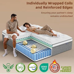Fiberglass free and odor free PUBPLON queen size mattress