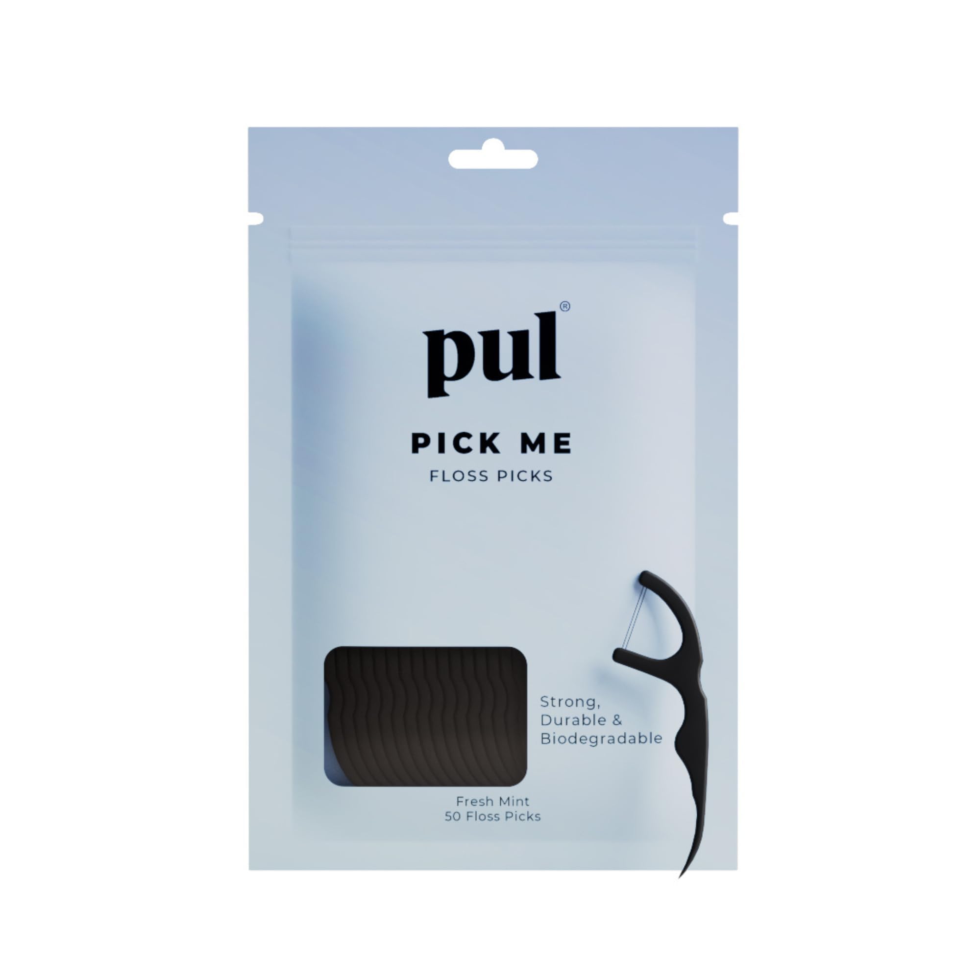 PUL mint dental floss picks package front