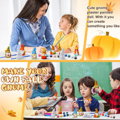 Fall gnome plaster figurines ready to paint