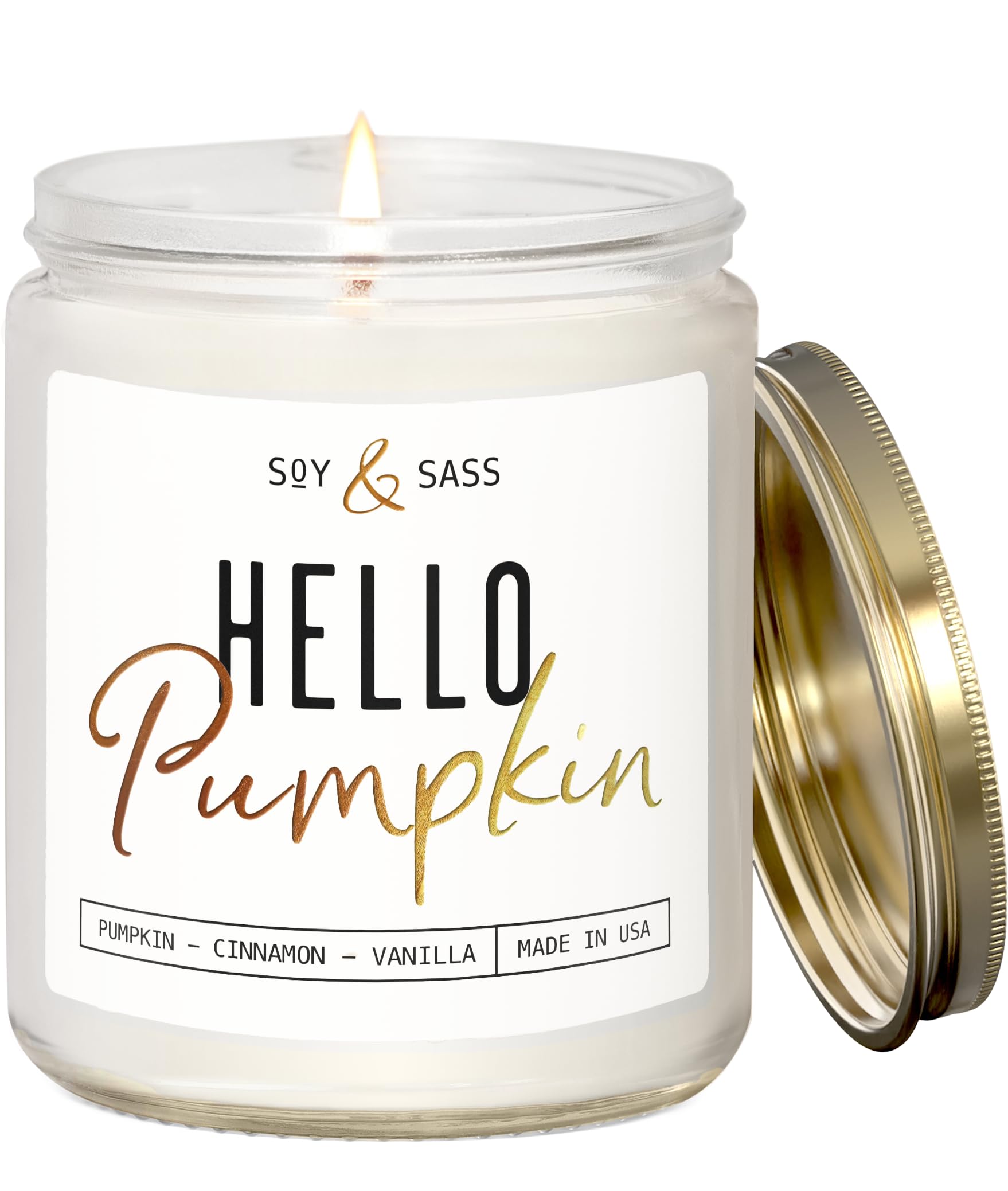 Pumpkin Spice Candle Hello Pumpkin in a 9oz reusable jar