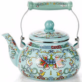 Pumtus 2.6 quart floral enamel tea kettle front view