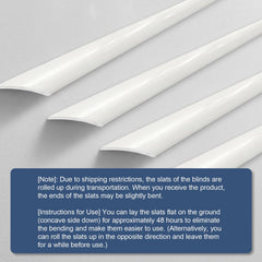 Slats with slight yellowish tint not pure white