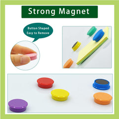 Colorful round mini fridge magnets in 10 colors for office classroom