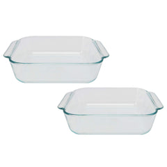 Pyrex 222 2-Qt clear glass baking dishes two pack