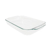 Pyrex 234 4qt basics clear glass baking dish front view