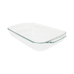 Pyrex 234 4qt basics clear glass baking dish front view
