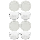 Pyrex 7200 2 Cup Glass Bowls set with replacement lids