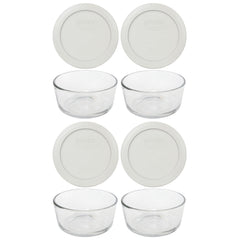Pyrex 7200 2 Cup Glass Bowls set with replacement lids