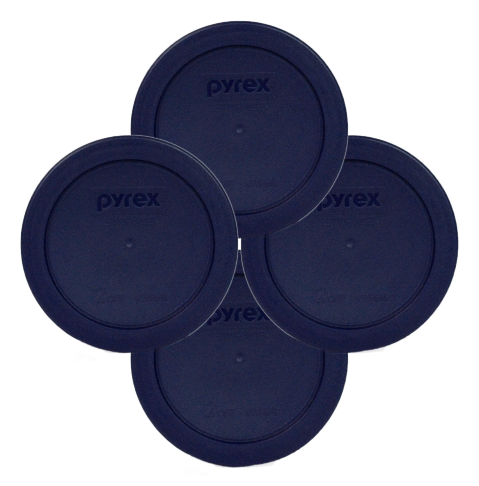 Pyrex 7200-PC 2-Cup blue lid four pack