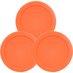 Pyrex 7200-PC 2-Cup Orange Food Storage Replacement Lid set of 3