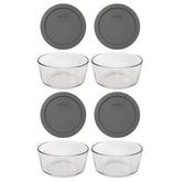 Pyrex 7201 four-cup glass bowls with lids image 1