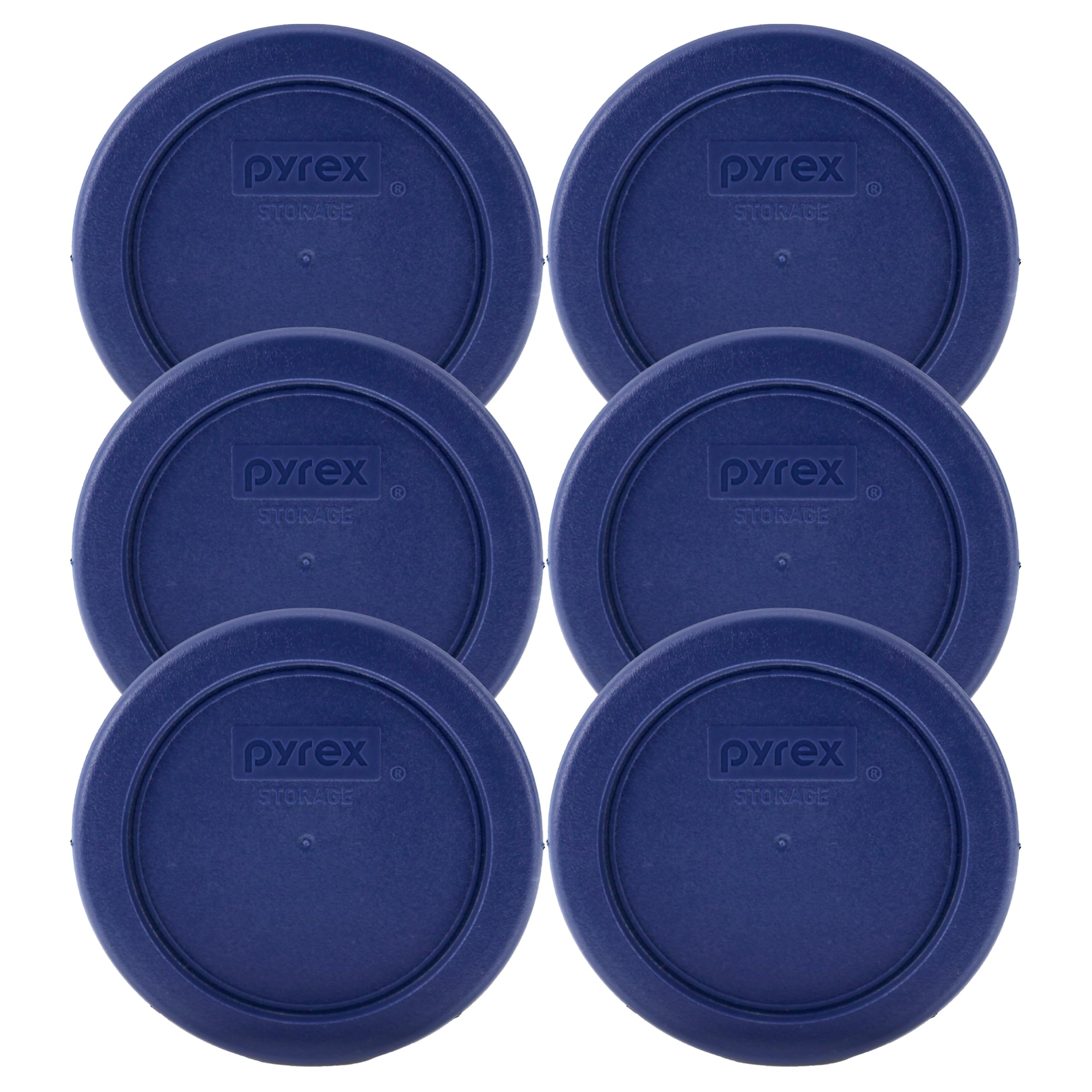 Pyrex 7202-PC 1-Cup dark blue replacement lids six-pack