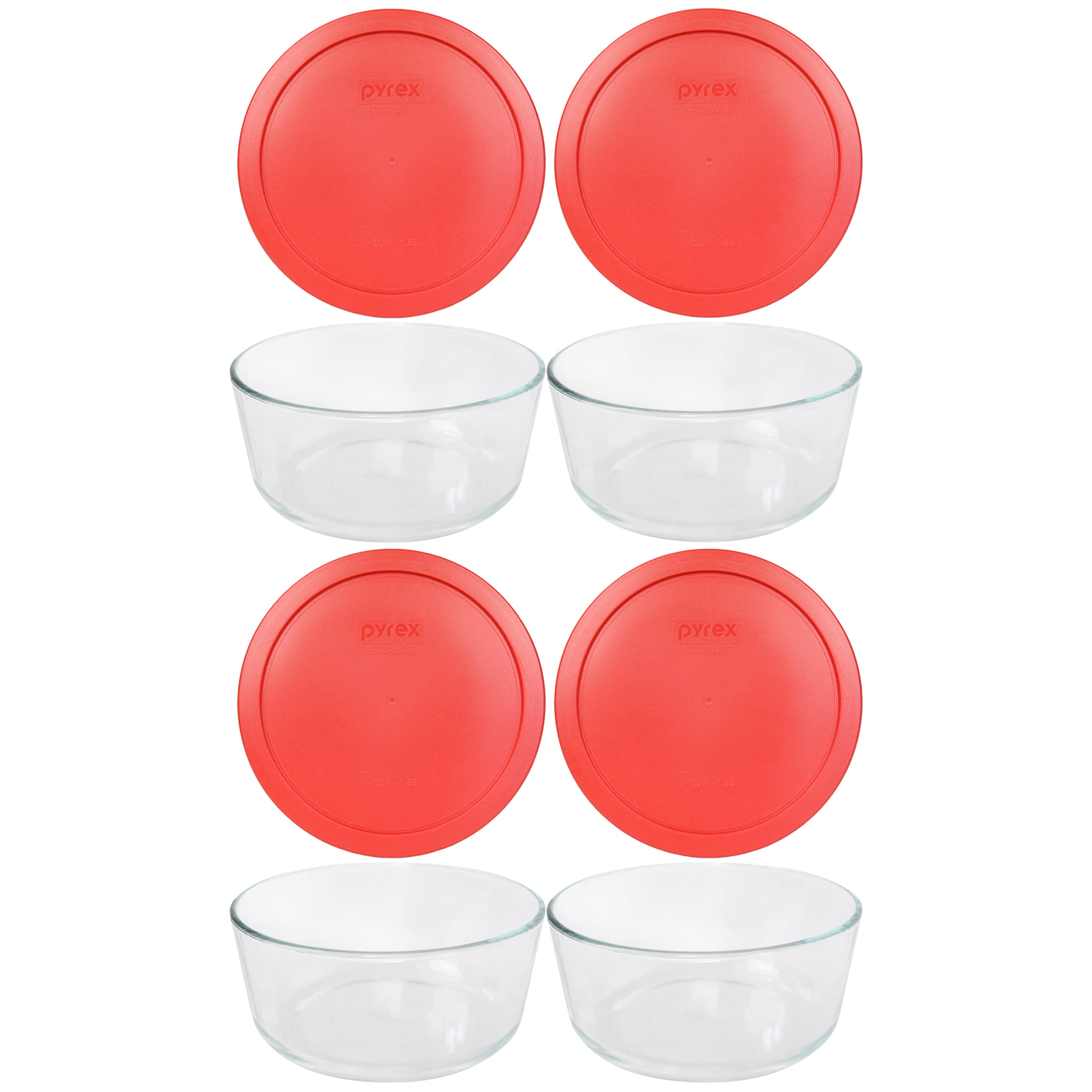 Pyrex 7203 7-Cup Glass Bowl with lid set USA