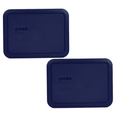 Two Pyrex 7210-PC 3-Cup blue replacement lids