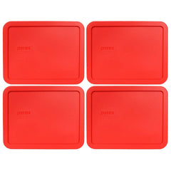 Pyrex 7211-PC 6-Cup Red Food Storage Replacement Lid 4-pack