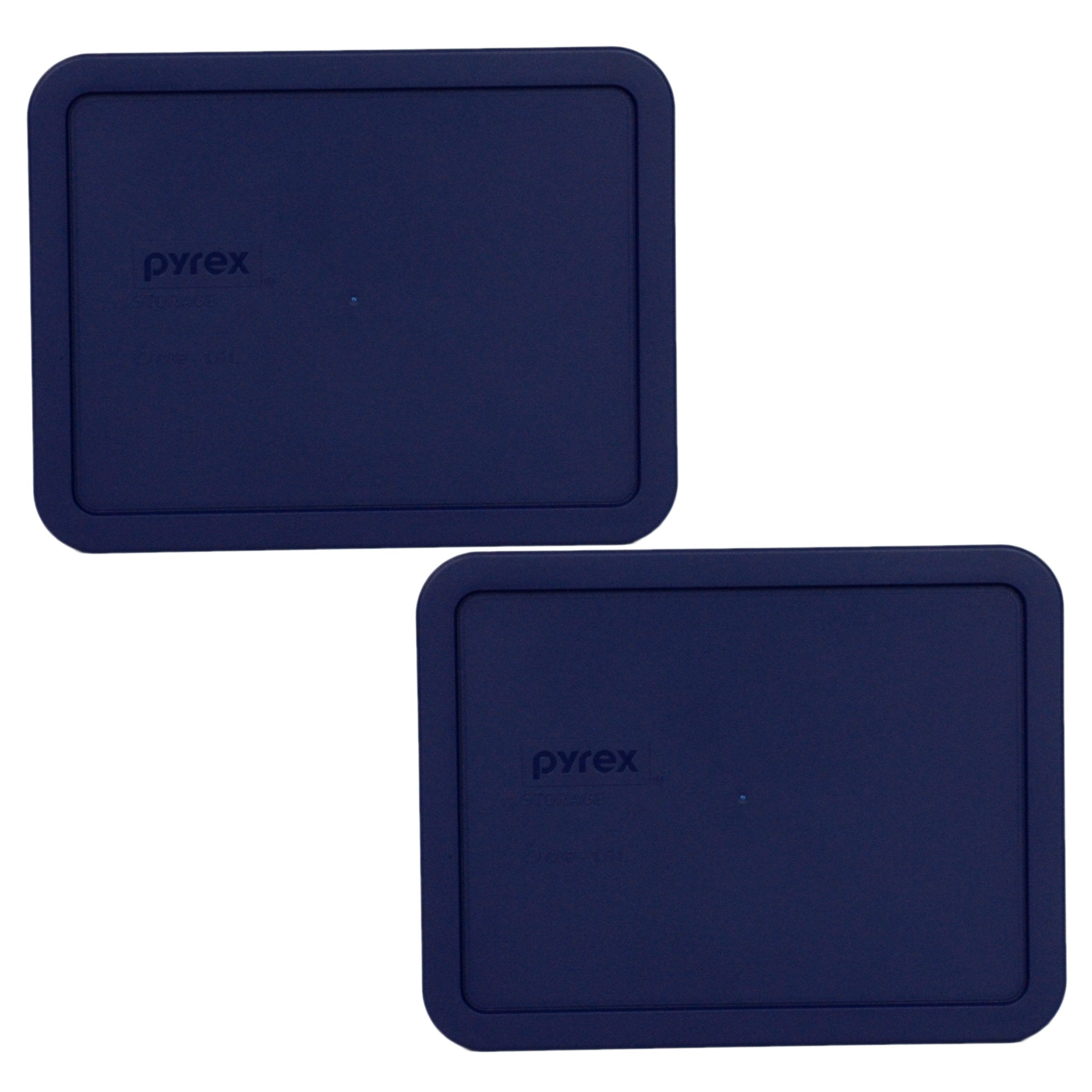Two Pyrex 7211-PC blue lids for 6 cup food storage