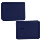 Two Pyrex 7211-PC blue lids for 6 cup food storage